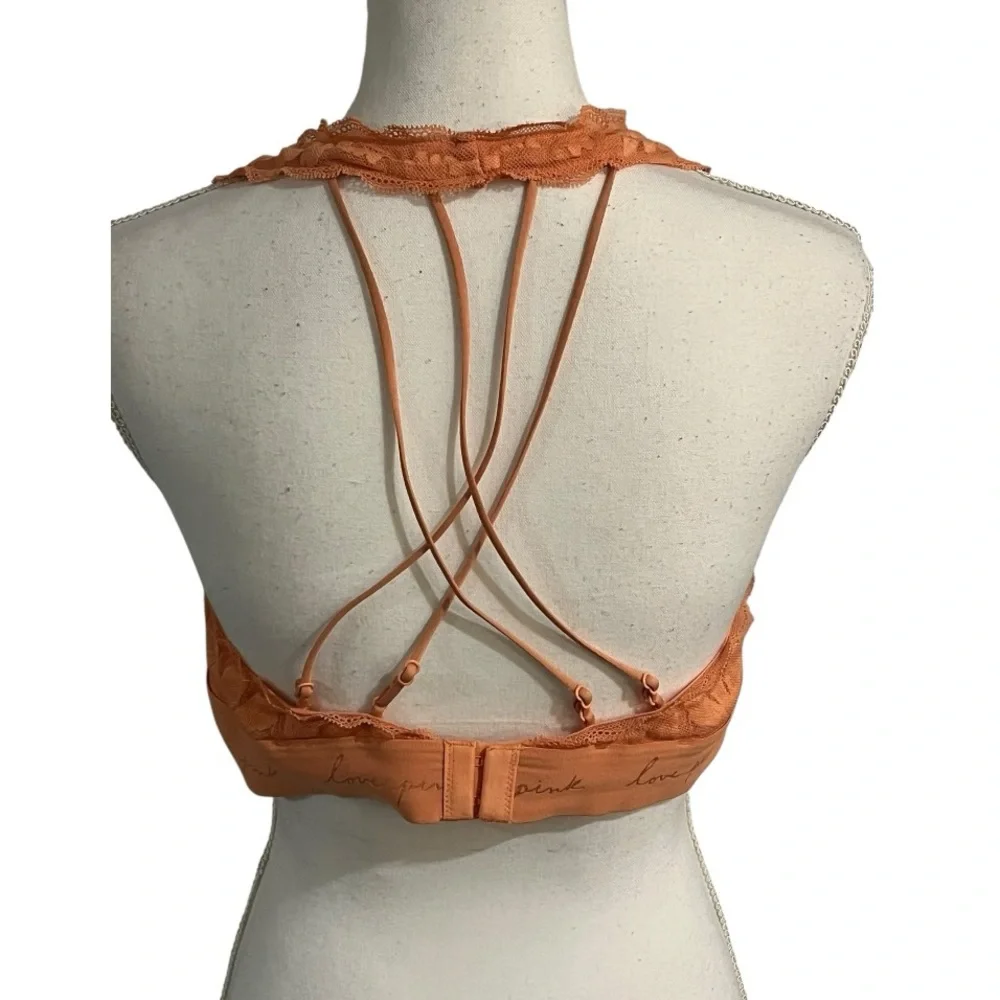 Victoria's Secret PINK Orange lace bralette, size XXL EUC - Picture 2 of 5